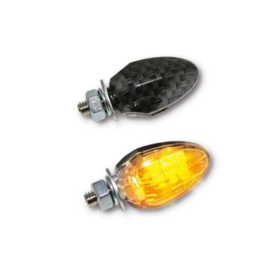 Clignos SHIN YO (paire) DROP LED carbon look/clair (M6 - 20 x 32mm) homologé