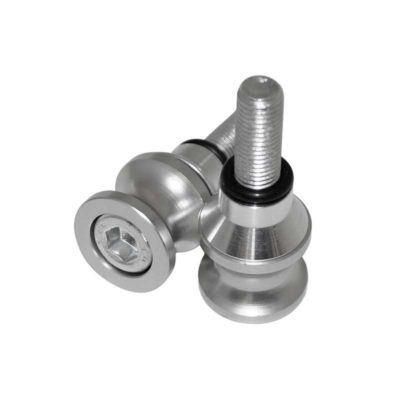 Raccord béquille SHIN YO (paire) argenté Kawasaki avec filetage M10 x 1.25mm