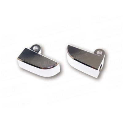 Support clignos HIGHSIDER (paire) alu chroméé pour clignos avec filetage M8