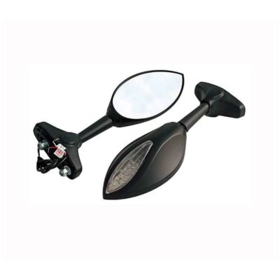 Retro SHIN YO (paire) RIPON noir + clignos LED (fix. 2xM6 30-60 distance) homo