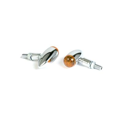 Clignos SHIN YO (paire) MICRO BULLET amp. chromé/orange M10-Ø29x75mm homologé