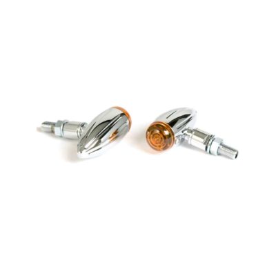 Clignos SHIN YO (paire) MICRO BULLET amp. chromé/orange M10-Ø29x75mm homologé
