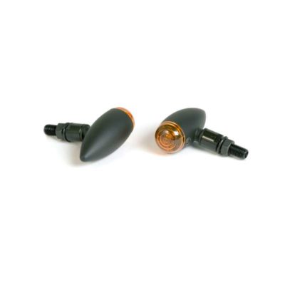 Clignos SHIN YO (paire) MICRO BULLET amp. noir/orange M10-Ø29x75mm homologé