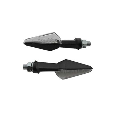 Clignos SHIN YO (paire) SPIKE LED noir/clair M8x1.25-54x20x27.5 tige 26mm hom.