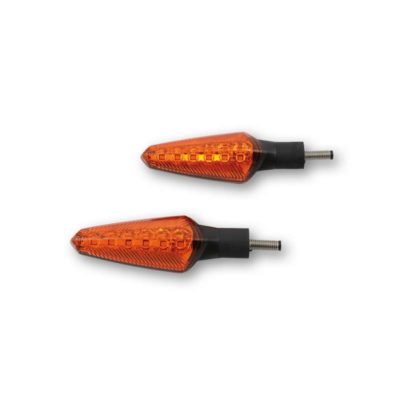 Clignos KOSO (paire) NUOVO avec LED noir/or. M8x1.25-120x39x35mm homologé