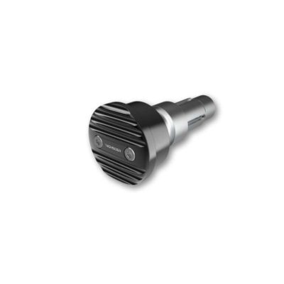 Embouts de guidon HIGHSIDER (paire) WAVE alu noir/noir Ø12-22mm (Ø35x18mm)