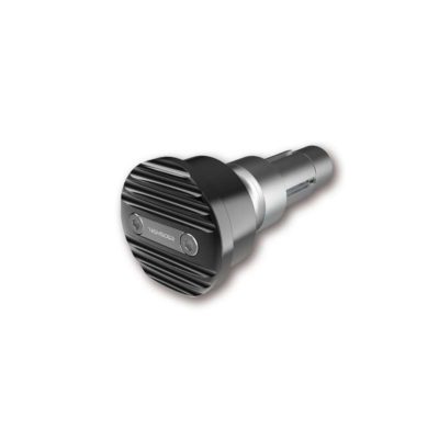 Embouts de guidon HIGHSIDER (paire) WAVE alu noir/argenté Ø12-22mm (Ø35x18mm)