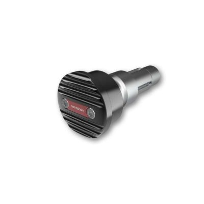 Embouts de guidon HIGHSIDER (paire) WAVE alu noir/rouge Ø12-22mm (Ø35x18mm)