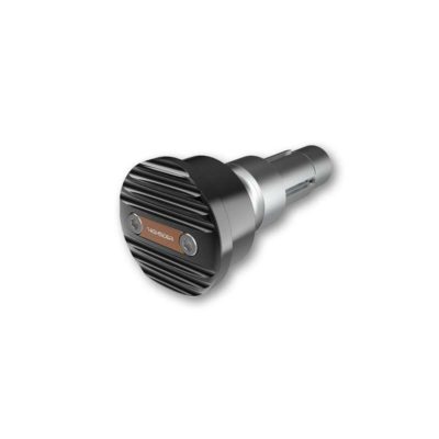 Embouts de guidon HIGHSIDER (paire) WAVE alu noir/doré Ø12-22mm (Ø35x18mm)