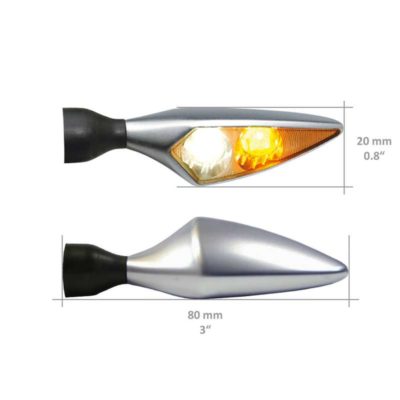 Cligno Kellermann (pce) RHOMBUS PL mat-chromé/blanc avant gauche homologé