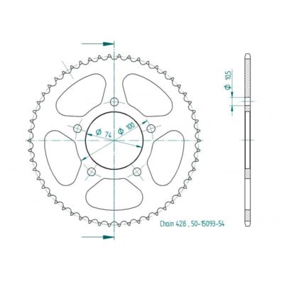 Couronne ESJOT 428/54D SWM SM 125 R 2018-2021