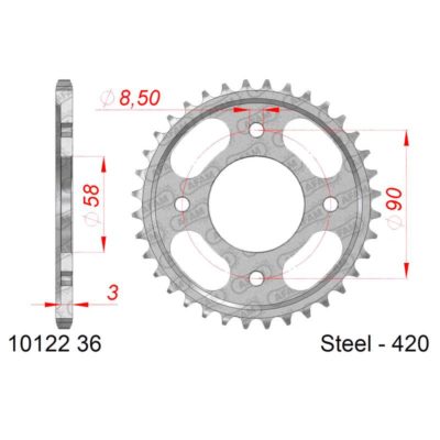Couronne AFAM acier 420/36D