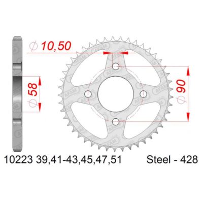 Couronne AFAM acier 428/42D
