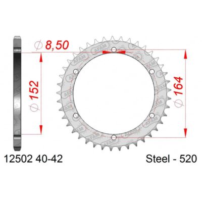 Couronne AFAM acier 520/40D