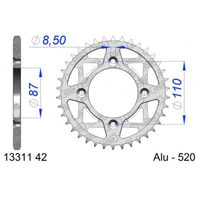 Couronne AFAM alu 520/42D