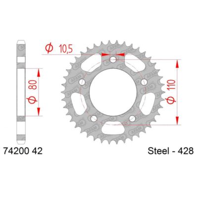 Couronne AFAM acier 428/42D