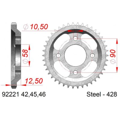 Couronne AFAM acier 428/42D