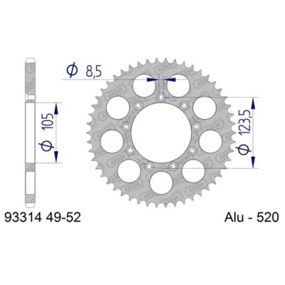 Couronne AFAM alu 520/50D