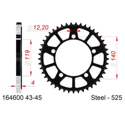 Couronne AFAM acier 525/43D