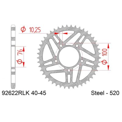 Couronne AFAM RLK BST/Marchesini/Marvic/OZ acier 520/42Z