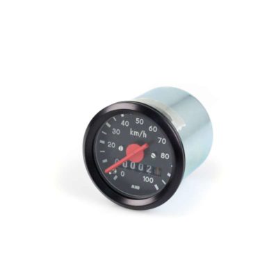 Compteur MMB (Typ VDO) Ø 48mm >100 km/h cadran noir/bague noir/raccord centré