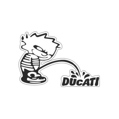 Sticker PRINT (paire) DUCATI en noir (85 x 85mm)