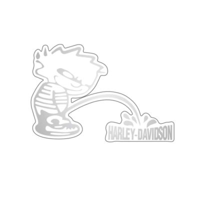 Sticker PRINT (paire) HARLEY DAVIDSON en argenté (85 x 85mm)