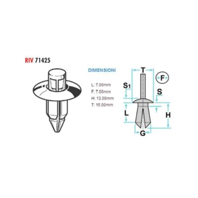 Clips plastique XBIKE (1 pièce) pour habillages Ø 7-15x13mm