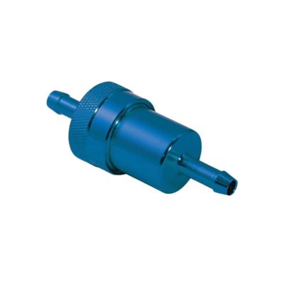Filtre benzine BIKE IT alu bleu (Ø 3x7.6cm) demontable/lavable raccord Ø6/3mm