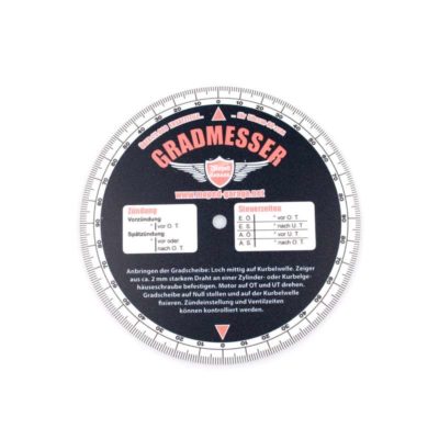 Disque gradué MG noir (0°-350°) adapt. M26x1.5mm Puch/Sachs/Tomos etc.