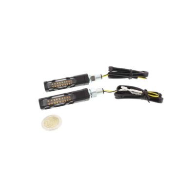 Clignos JMP (paire) DASH 2 SEQUENTIELL-18 LED chromé M8x1.25-64x15x15 homologé
