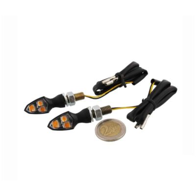 Clignos JMP (paire) MINI 4 avec 3 LED noir (M8x1.25 - 17x16x37mm) homologé
