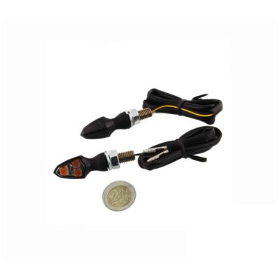 Clignos JMP (paire) MINI 4 avec 3 LED noir (M8x1.25 - 17x16x37mm) homologé