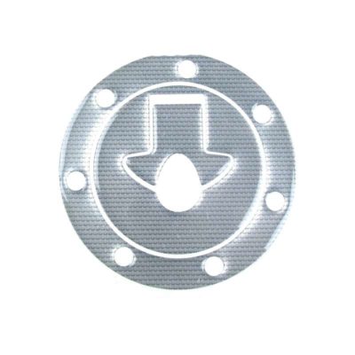 Protège bouchonPRINT en carbon-look argenté (111.5 x 111.5mm) Kawasaki >1999