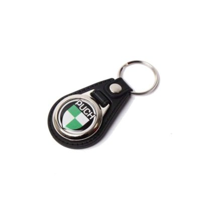 Porte clé NN PRODUCTS PUCH cuir noir emblème