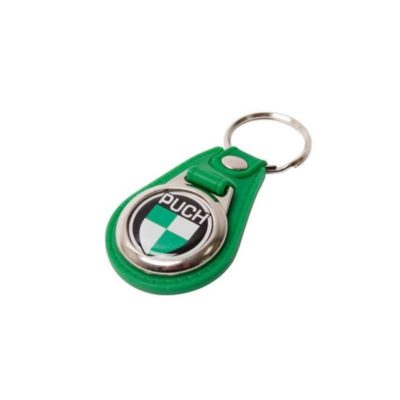 Porte clé NN PRODUCTS PUCH cuir vert avec emblème