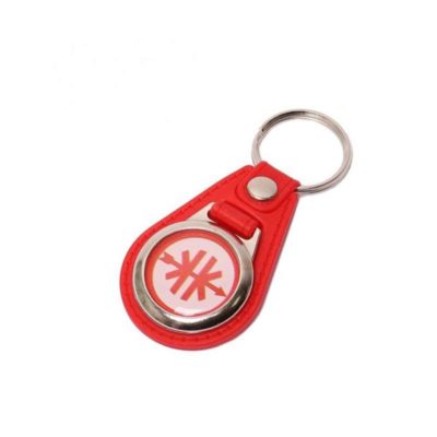 Porte clé NN PRODUCTS KREIDLER cuir rouge avec emblème