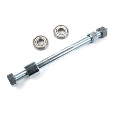 Axe de roue (complet) M12 x 190mm avec ecrou, 2 roulements avec ralonge