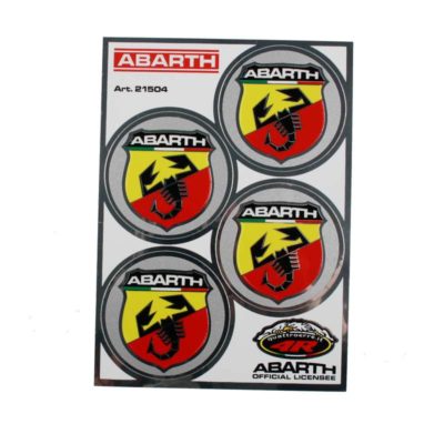 Sticker-Set ABARTH (4 pièce) SCUDETTO (Ø 48mm)