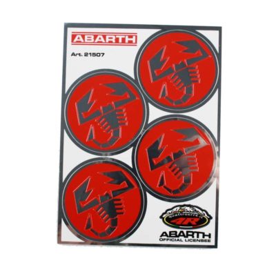 Sticker-Set ABARTH (4 pièces) SCORPIONE (Ø 48mm)