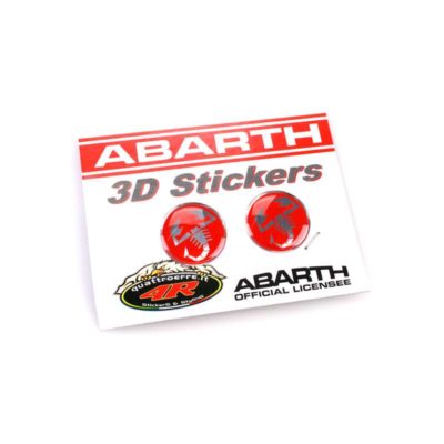 Sticker-Set ABARTH (2 pièce) 3D SCORPIONE (Ø 21mm)