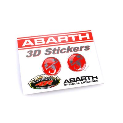 Sticker-Set ABARTH (2 pièce) 3D SCORPIONE (Ø 12mm)