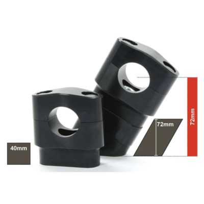 Borniers Motacc BIGbar - 34° (paire) argenté Ø 28.5/72mm fixation M10 centrale