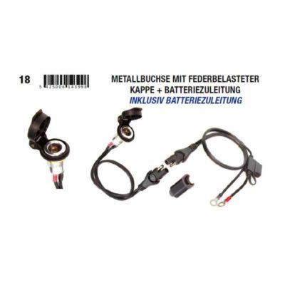 Douille montage tecMATE DIN-standard, 12V, résistante couvercle plastic (OPTI