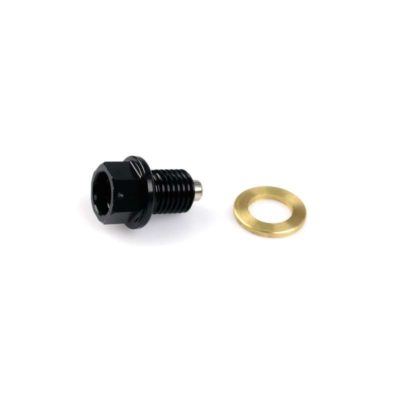Vis de vidange TECNIUM magnétique en alu noir M12x1.5 x 13mm