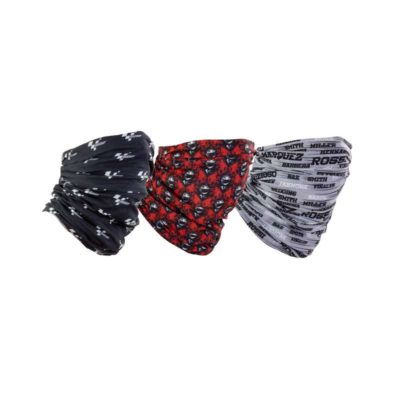 Foulard MotoGP (3 pièce) ALL IN ONE en noir/rouge/gris stretch universel