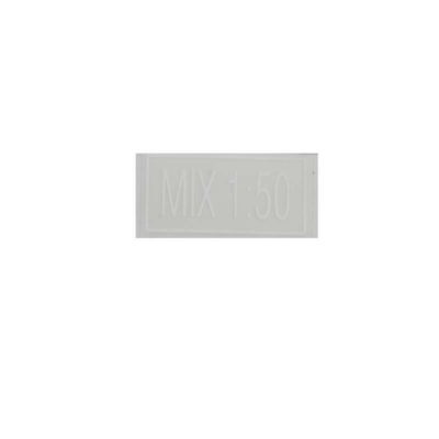 Autocollant mélange huile-essence Mix 1:50 blanc