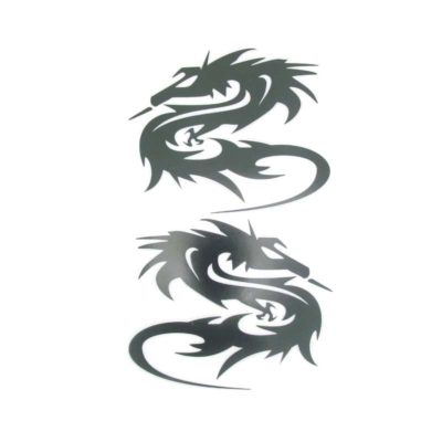 Sticker-Set 4R PREFUSTELLATI (Set à 2 pièce) DRAGON en chromé