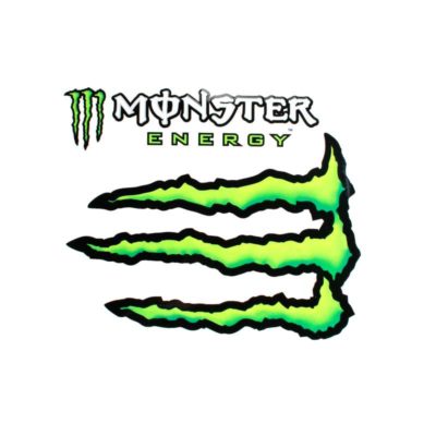 Sticker 4R MONSTER ENERGY (14 x 16 cm) en blanc