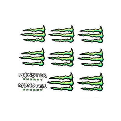 Sticker-Set 4R MONSTER ENERGY (14 x 16cm) en blanc